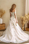 Liv | Say "I Do" to a Romantic Off the Shoulder Wedding Dress Under 500 - White Floral - PromDressClub