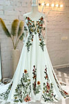 Liz | Discover the Dream Floral Wedding Dress for Your Big Day - Ivory Floral - PromDressClub