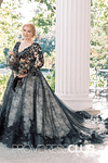 Black and White Bridal Gowns Long Sleeve