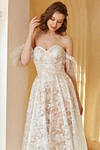 Ida | Beach A Line Off the Shoulder Lace White Wedding Dress with Backless - Price #price_variant_lowest# - White - PromDressClub
