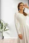 Lilith | Timeless Elegance Long Sleeved High Low Wedding Dress - Ivory - PromDressClub