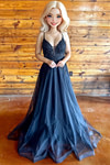 Marian | Gothic Black A Line Spaghetti Strap Open Back Lace Wedding Dress - Black - PromDressClub