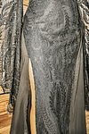 Maureen | Gothic Black V Neck Corset Backless Bell Sleeve Lace Wedding Dress - Black - PromDressClub