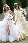 Amy | Sheath Twist Knot Pale Yellow Stretch Satin Maxi Bridesmaid Dress with Halter and Backless - Price #price_variant_lowest# - Pale Yellow - PromDressClub