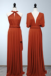 Charlotte | Romance Dreamer Infinity Maternity Orange Chiffon Maxi Bridesmaid Dress with Multiway Convertible - Price #price_variant_lowest# - Orange - PromDressClub