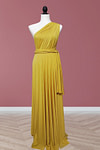 Claire | Purely Elegant Infinity Gold Chiffon Maxi Bridesmaid Dress with Multiway Convertible - Price #price_variant_lowest# - Gold - PromDressClub
