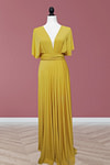 Claire | Purely Elegant Infinity Gold Chiffon Maxi Bridesmaid Dress with Multiway Convertible - Price #price_variant_lowest# - Gold - PromDressClub