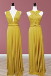 Claire | Purely Elegant Infinity Gold Chiffon Maxi Bridesmaid Dress with Multiway Convertible - Price #price_variant_lowest# - Gold - PromDressClub