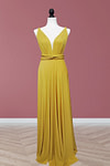 Claire | Purely Elegant Infinity Gold Chiffon Maxi Bridesmaid Dress with Multiway Convertible - Price #price_variant_lowest# - Gold - PromDressClub