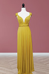 Claire | Purely Elegant Infinity Gold Chiffon Maxi Bridesmaid Dress with Multiway Convertible - Price #price_variant_lowest# - Gold - PromDressClub