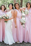 Dale | Eye - Catching Convertible Pink Chiffon Maxi Bridesmaid Dress with Multiway Infinity - Price #price_variant_lowest# - Pink - PromDressClub