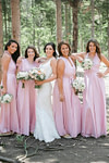 Dale | Eye - Catching Convertible Pink Chiffon Maxi Bridesmaid Dress with Multiway Infinity - Price #price_variant_lowest# - Pink - PromDressClub