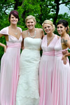 Dale | Eye - Catching Convertible Pink Chiffon Maxi Bridesmaid Dress with Multiway Infinity - Price #price_variant_lowest# - Pink - PromDressClub