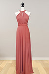 Daphne | Elegance Infinity Peach Chiffon Maxi Bridesmaid Dress with Multiway Convertible - Price #price_variant_lowest# - Peach - PromDressClub