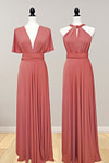 Daphne | Elegance Infinity Peach Chiffon Maxi Bridesmaid Dress with Multiway Convertible - Price #price_variant_lowest# - Peach - PromDressClub