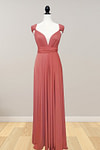 Daphne | Elegance Infinity Peach Chiffon Maxi Bridesmaid Dress with Multiway Convertible - Price #price_variant_lowest# - Peach - PromDressClub