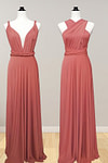 Daphne | Elegance Infinity Peach Chiffon Maxi Bridesmaid Dress with Multiway Convertible - Price #price_variant_lowest# - Peach - PromDressClub