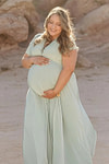 Darlene | Gorgeous Infinity Maternity Sage Green Chiffon Maxi Bridesmaid Dress with Multiway Convertible - Price #price_variant_lowest# - Sage - PromDressClub
