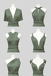 Dawn | Romance Convertible Light Olive Green Maxi Bridesmaid Dress with Multiway Infinity - Price #price_variant_lowest# - Olive Green - PromDressClub