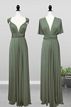 Dawn | Romance Convertible Light Olive Green Maxi Bridesmaid Dress with Multiway Infinity - Price #price_variant_lowest# - Olive Green - PromDressClub