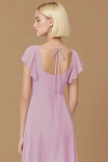 Exclusivity Candy Pink Bridesmaid Dresses A Line Square Neck in Chiffon with Cap Sleeved Ruffled and Slits Image771681 - Akaks