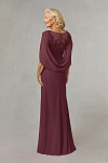 Akaks Abigail Cabernet Mother of the Groom Dresses Plus Size A-Line Floor Length Lace Capelet Chiffon Dress Image412144