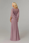 Akaks Abigail Dusty Rose Mother of the Groom Dress A-Line Floor Length Lace Capelet Chiffon Dress Image935897