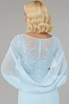 Akaks Abigail Light Blue Mother of the Bride Dress A-Line Floor Length Lace Capelet Chiffon Dress Image172514