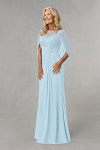 Akaks Abigail Light Blue Mother of the Bride Dress A-Line Floor Length Lace Capelet Chiffon Dress Image538976