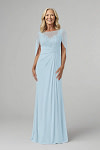 Akaks Abigail Light Blue Mother of the Bride Dress A-Line Floor Length Lace Capelet Chiffon Dress Image885678