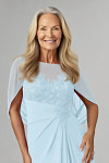 Akaks Abigail Light Blue Mother of the Bride Dress A-Line Floor Length Lace Capelet Chiffon Dress Image915806