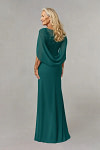 Akaks Abigail Mother of the Bride Peacock Dresses A-Line Floor Length Lace Capelet Chiffon Dress Image539161