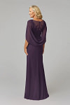 Akaks Abigail Plum Dresses for Mother of the Bride A-Line Floor Length Lace Capelet Chiffon Dress Image687247