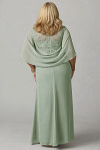 Akaks Abigail Sage Green Mother of the Bride Dress A-Line Floor Length Lace Capelet Chiffon Dress Image149807