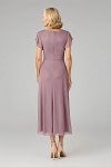 Akaks Adeline Dusty Rose Dress Mother of the Bride A-Line V-Neck Tea Length Ruffles Cap Sleeves Pleated Chiffon Dress Image363370
