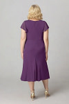 Akaks Adeline Grape Color Mother of the Bride Dresses A-Line V-Neck Tea Length Ruffles Cap Sleeves Pleated Chiffon Dress Image270882