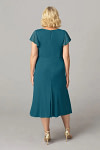 Akaks Adeline Ink Blue Slimming Plus Size Mother of the Bride Dresses A-Line V-Neck Tea Length Ruffles Cap Sleeves Pleated Chiffon Dress Image883643