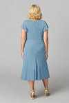 Akaks Adeline Mother of the Bride Dresses Steel Blue A-Line V-Neck Tea Length Ruffles Cap Sleeves Pleated Chiffon Dress Image545633