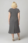 Akaks Adeline Plus Size Mother of the Bride Dress Dark Grey A-Line V-Neck Tea Length Ruffles Cap Sleeves Pleated Chiffon Dress Image278349
