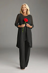 Akaks Adriana Elegant Black Mother of the Bride Dresses Pant Suits Scoop Neck Sequins Chiffon Dress Image185916