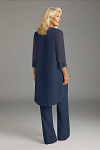 Akaks Adriana Navy Blue Mother of the Groom Dresses Pant Suits Scoop Neck Sequins Chiffon Dress Image391968