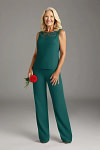 Akaks Adriana Pant Suits Mother of the Bride Peacock Color Dress Scoop Neck Sequins Chiffon Dress Image386147