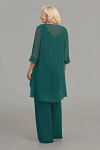 Akaks Adriana Pant Suits Mother of the Bride Peacock Color Dress Scoop Neck Sequins Chiffon Dress Image786508