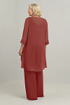 Akaks Adriana Rust Colored Mother of the Bride Dresses Pant Suits Scoop Neck Sequins Chiffon Dress Image222640