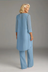 Akaks Adriana Steel Blue Mother of the Groom Dresses Pant Suits Scoop Neck Sequins Chiffon Dress Image861168