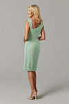 Akaks Agatha Dusty Sage Mother of the Bride Dresses Sheath ​Asymmetrical Cap Sleeves Knee Length Stretch Crepe Dress Image312379