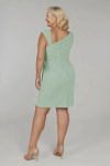 Akaks Agatha Dusty Sage Mother of the Bride Dresses Sheath ​Asymmetrical Cap Sleeves Knee Length Stretch Crepe Dress Image421090