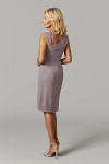 Akaks Agatha Mother of the Bride Mauve Dresses Sheath ​Asymmetrical Cap Sleeves Knee Length Stretch Crepe Dress Image921985