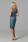 Akaks Agatha Twilight Plus Size Mother of the Groom Dresses Sheath ​Asymmetrical Cap Sleeves Knee Length Stretch Crepe Dress Image468568