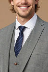 Akaks Axel Stretch Light Grey Suit 3 Piece Suits Single-Breasted Double-Button Jacket Straight-Leg Trousers with Back-Pocket Buttons Five-Button Waistcoat Image519722